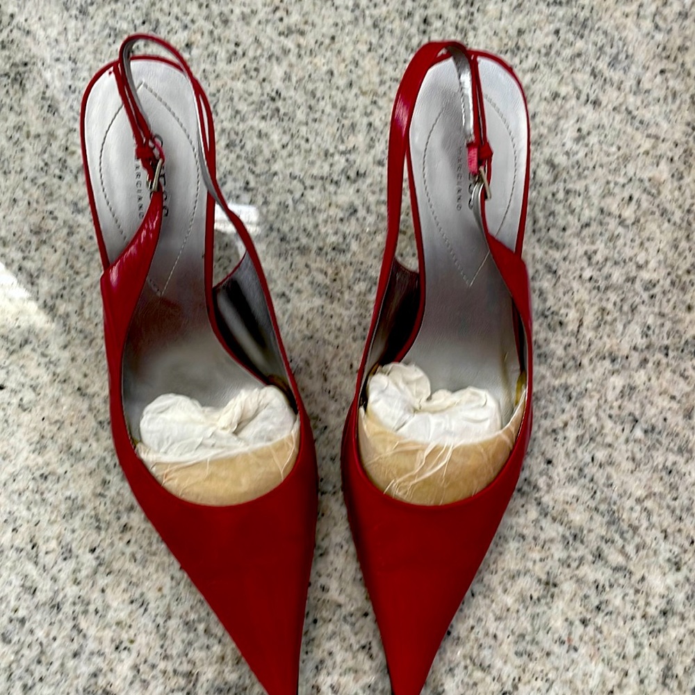 Guess by Marciano “Celia” Women’s Red Leather Sling-Back Pumps